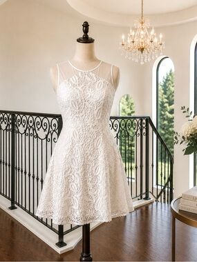 Sandro White Lace Mini Dress